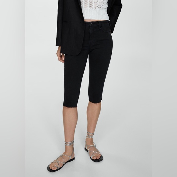 Mango Denim - Mango Black capri slim fit jeans NWT